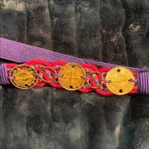 Vintage purple coin belt